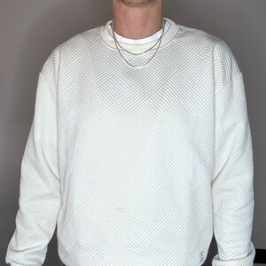 White Textured Men's Stylish Sweater